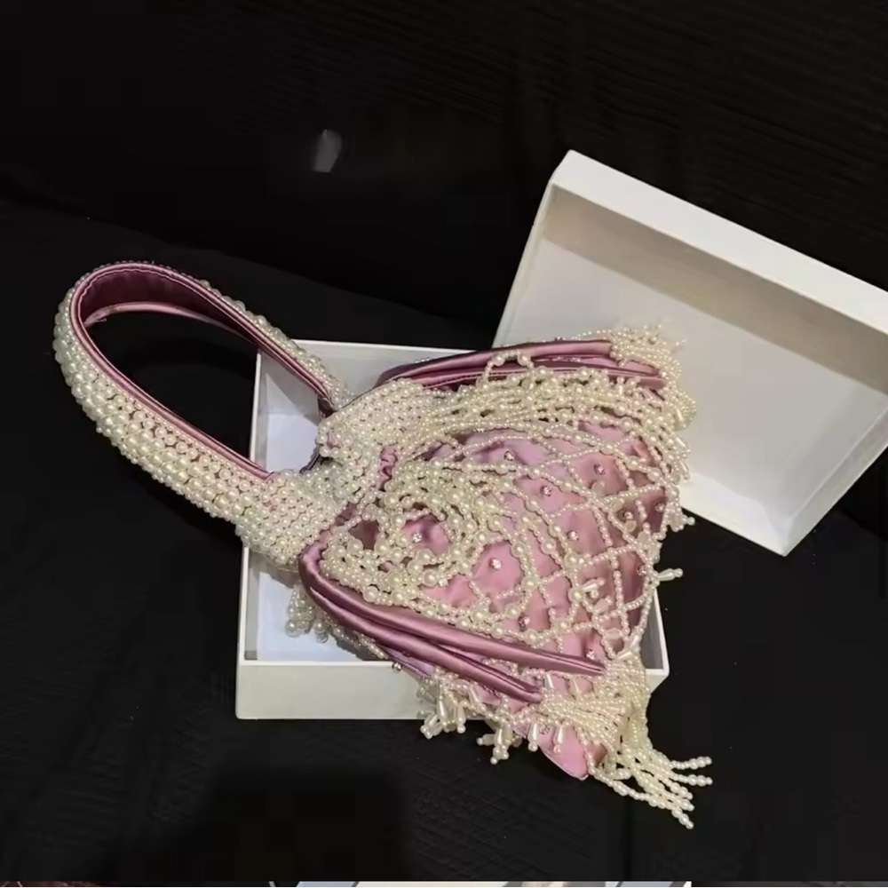 Beaded Delicate Handmade Bag | Purple - Picture 3 of 5
